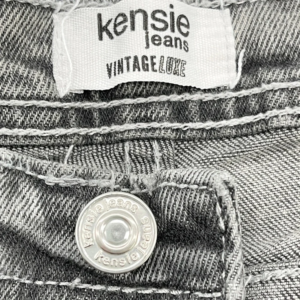 Kensie Jeans The Kaya High Rise Wide Leg Womens 8 Raw Hem Grunge Street Urban